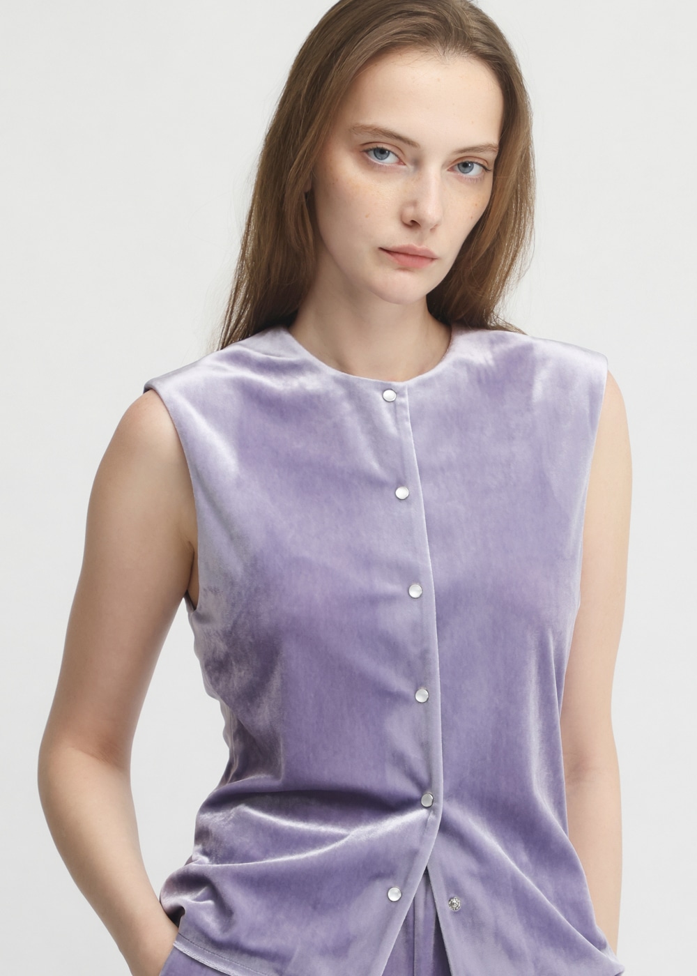 Chantique Velour Vest 詳細画像 PURPLE 4