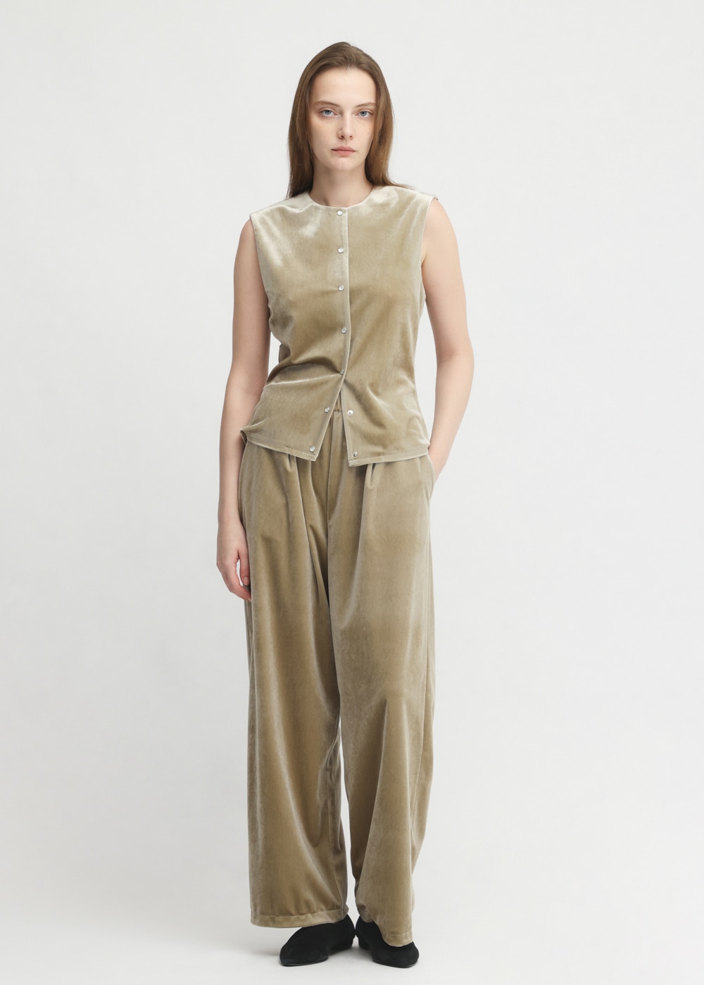 Chantique Velour Pants 詳細画像 BEIGE 1