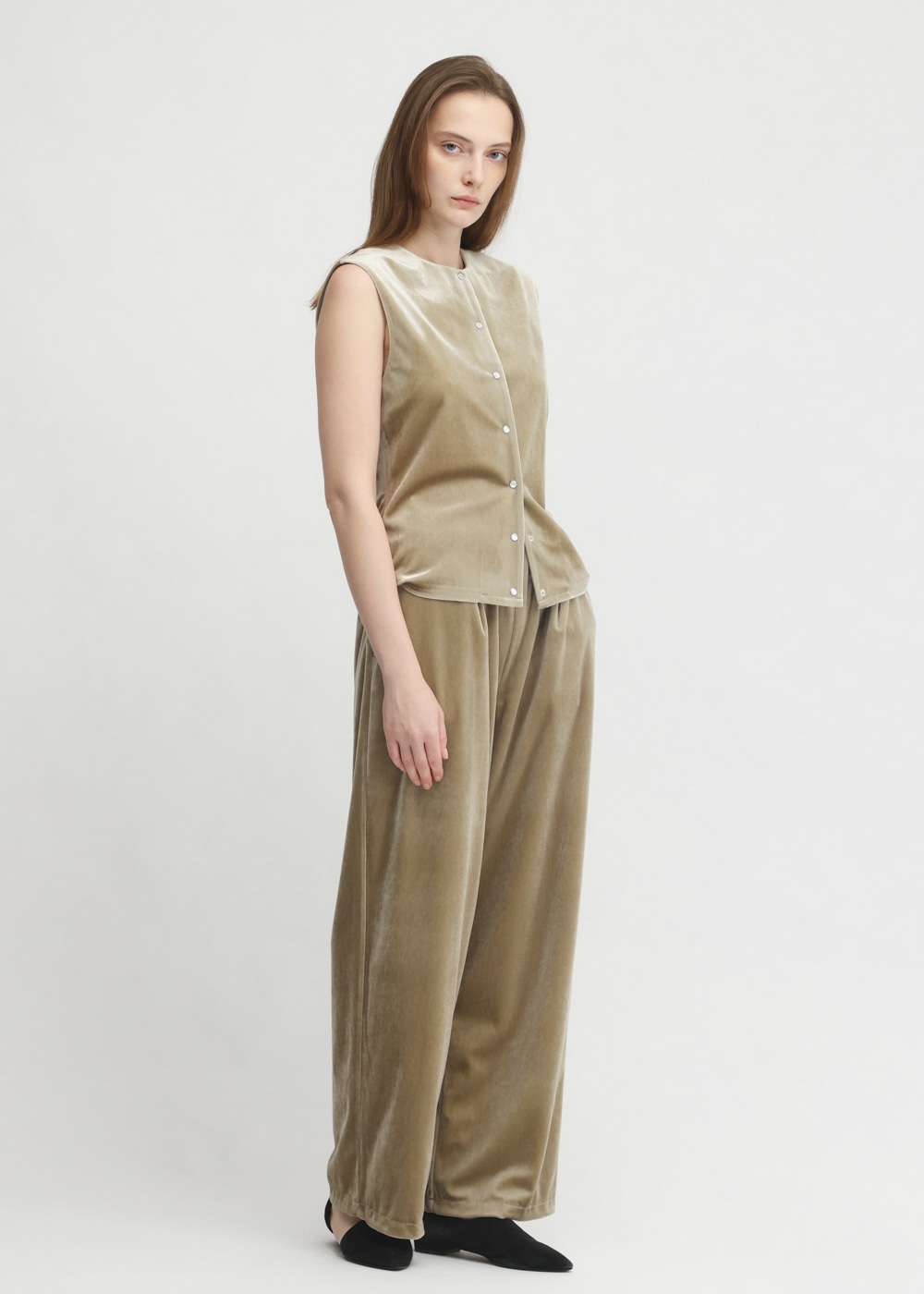 Chantique Velour Pants 詳細画像 BEIGE 2