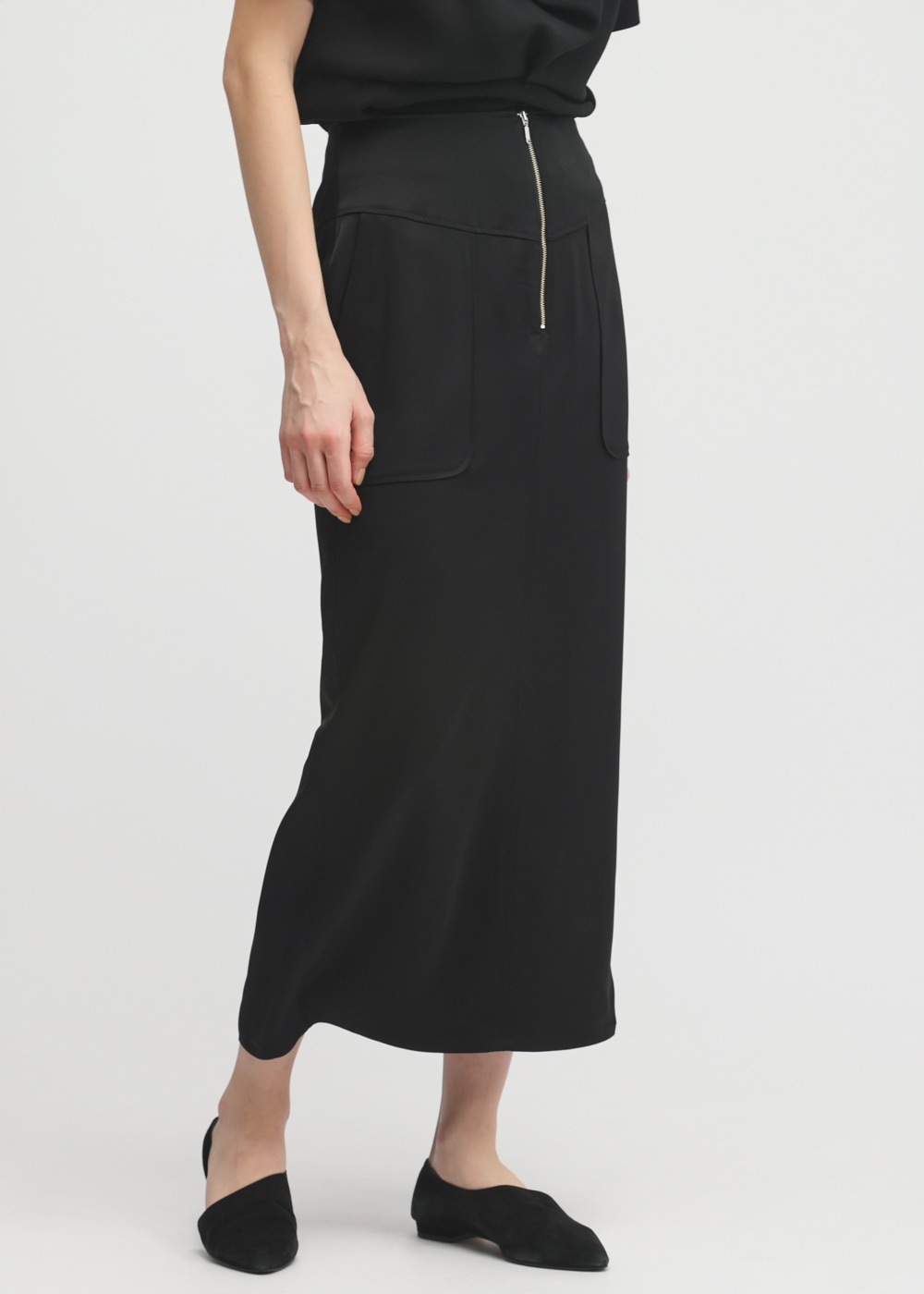 Double Satin Grace Skirt 詳細画像 BLACK 5