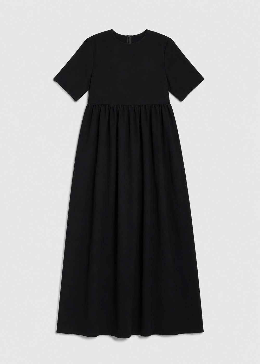 Dry Stretch Georgette Gather Dress 詳細画像 BLACK 1