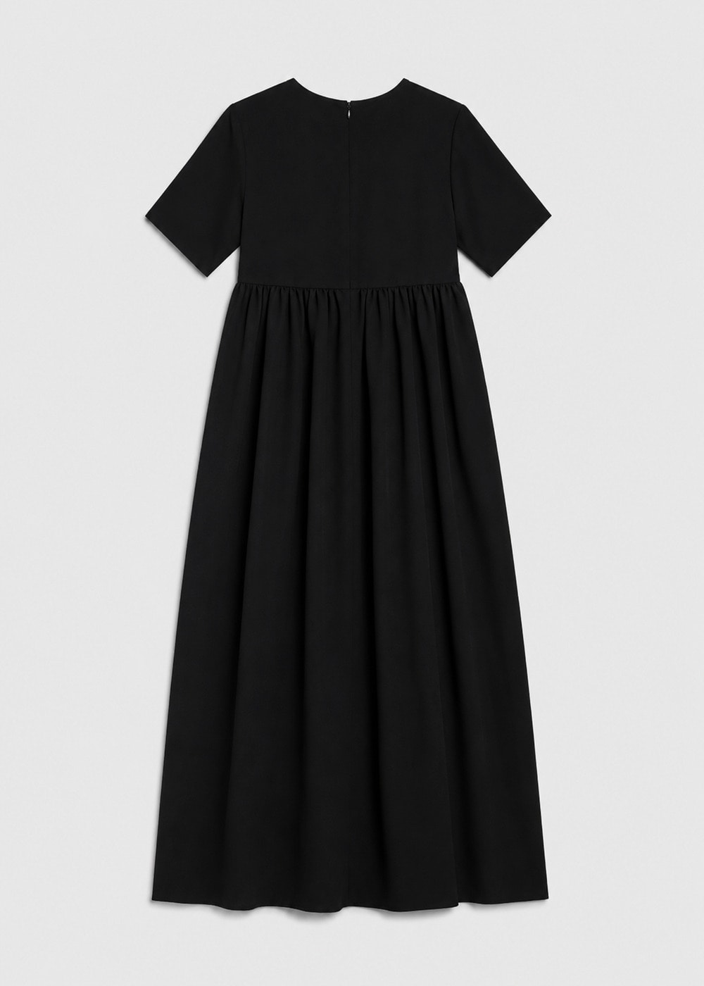 Dry Stretch Georgette Gather Dress 詳細画像 BLACK 2