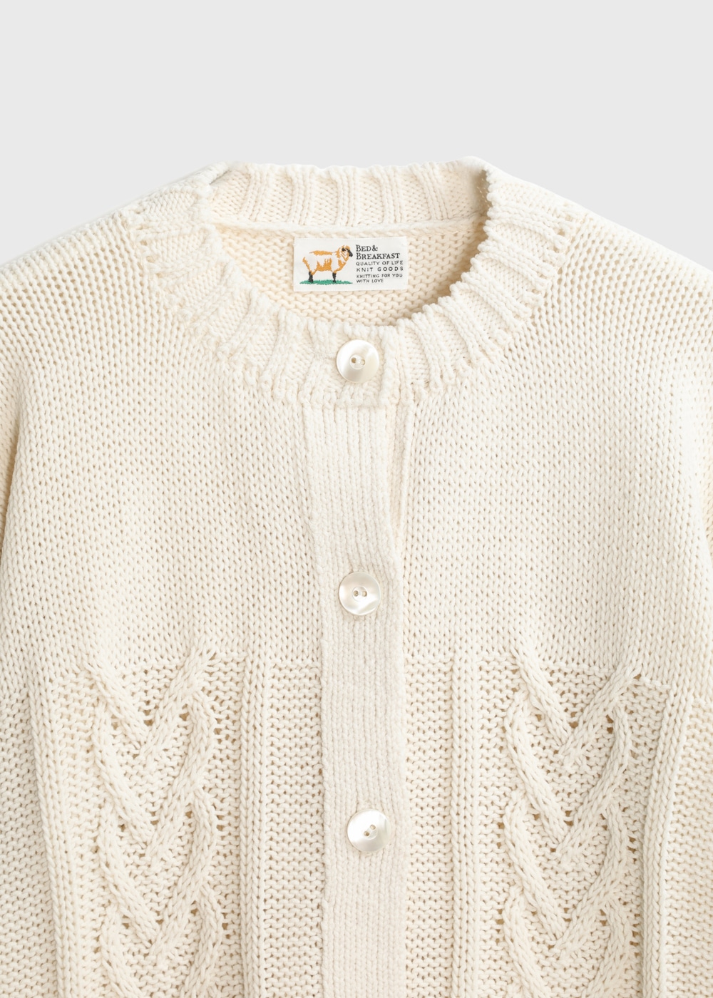 Cable Hand Stitch Cardigan 詳細画像 IVORY 3