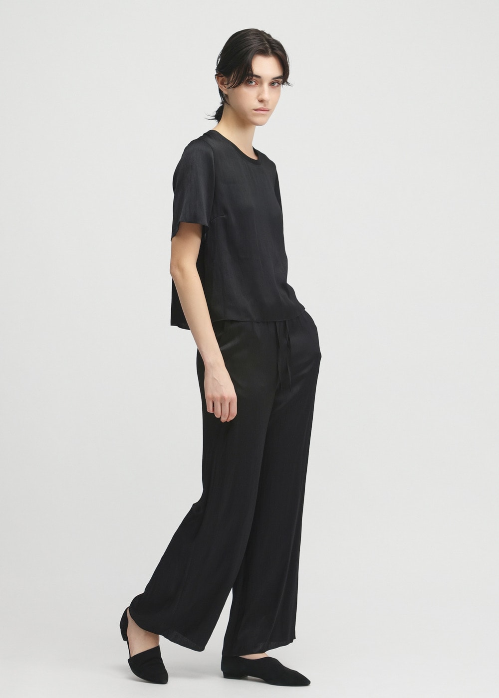 Tumbler Finishing Satin Pants 詳細画像 BLACK 1