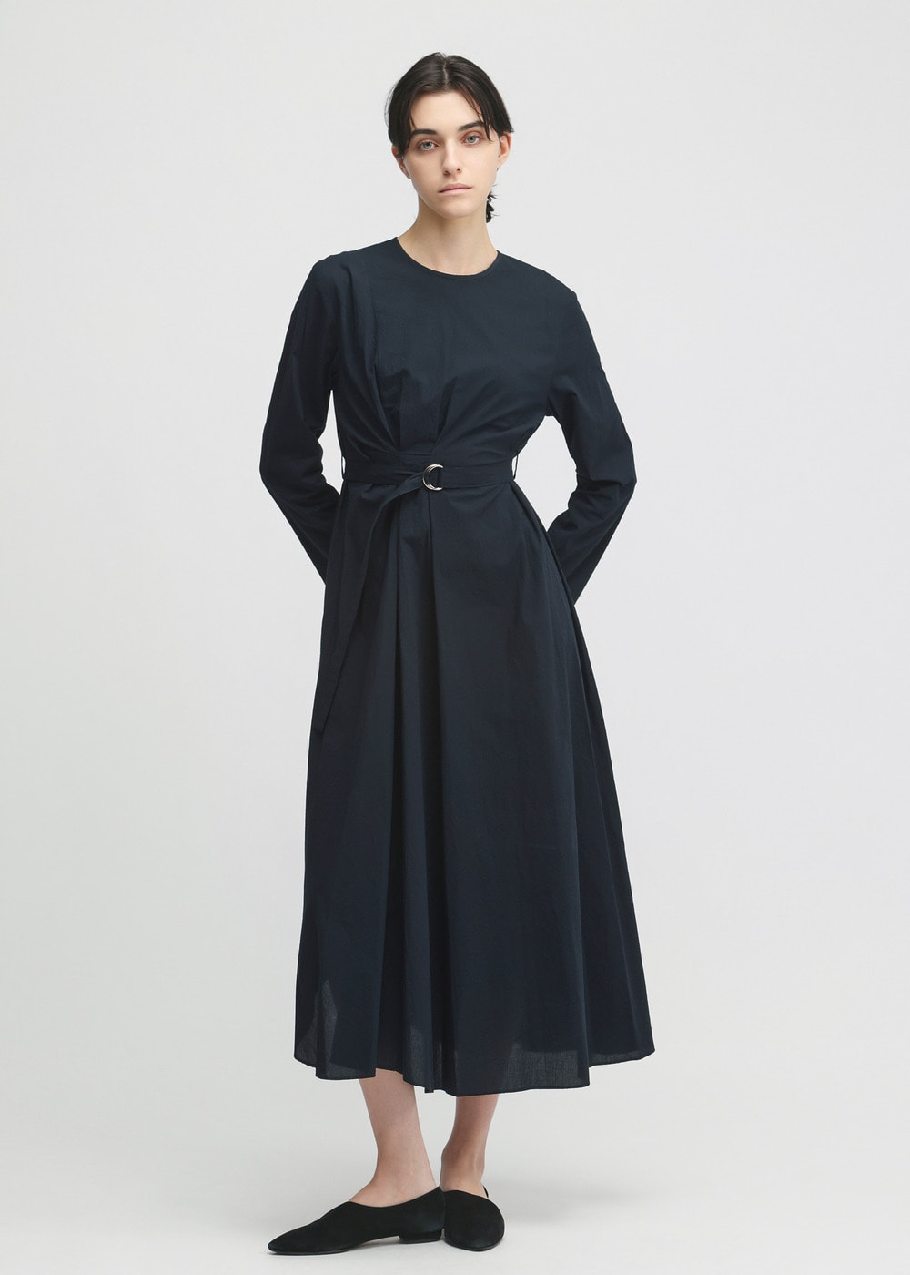 Cordlane Natural Sun-dried Wash Tuck Dress 詳細画像 NAVY 1