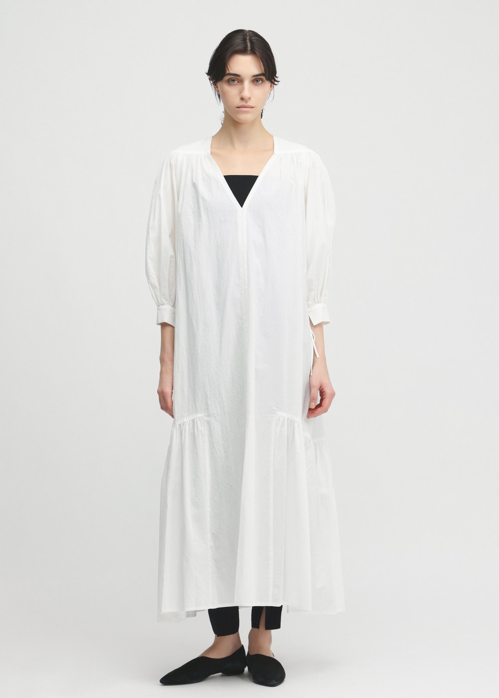 Cordlane Natural Sun-dried Wash Puff Dress 詳細画像 WHITE 1