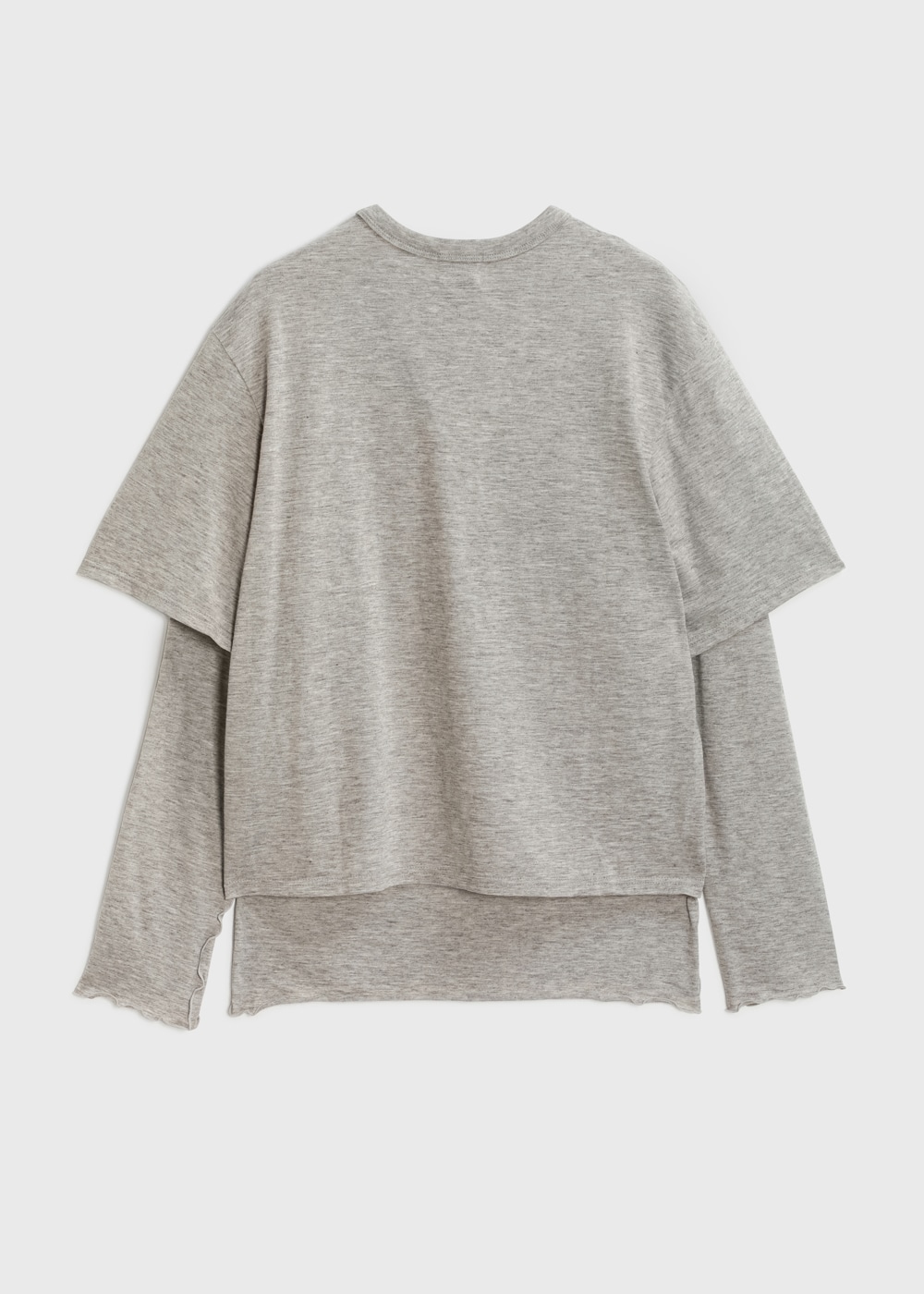 Yak Cotton Jersey Double Layer Crew-Neck Tee 詳細画像 BEIGE 2