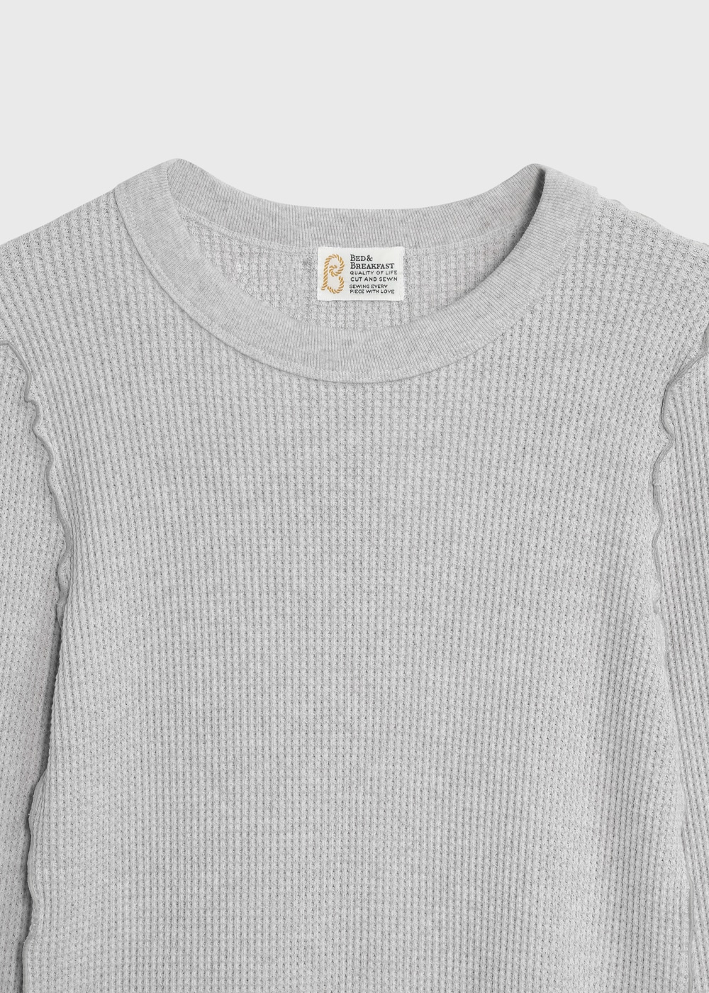 Cotton Waffle Crew-neck 詳細画像 Lt GRAY 3