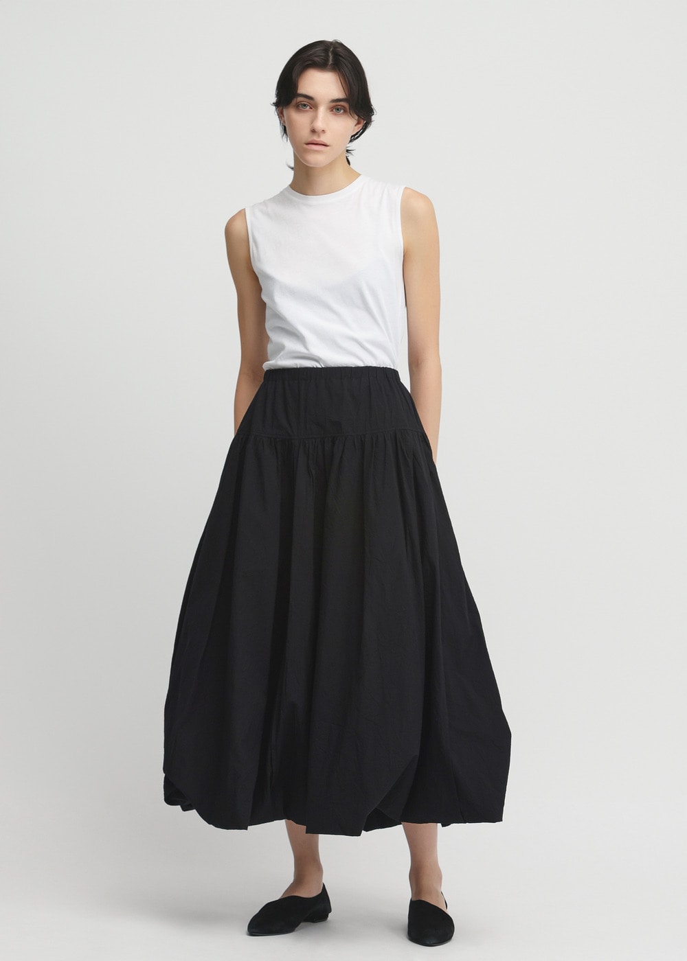 Cordlane Natural Sun-dried Wash Skirt 詳細画像 BLACK 1