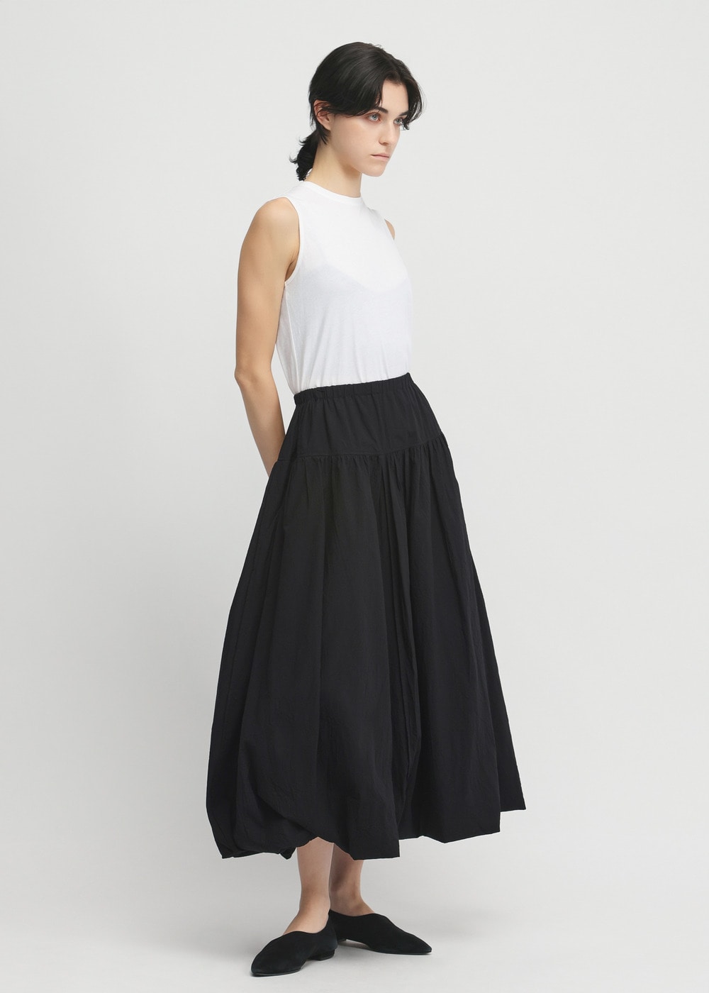 Cordlane Natural Sun-dried Wash Skirt 詳細画像 BLACK 2