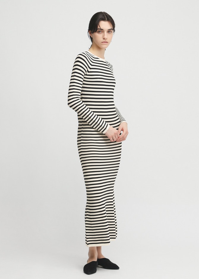 Flure Stretch Stripe Knit Mermaid Dress