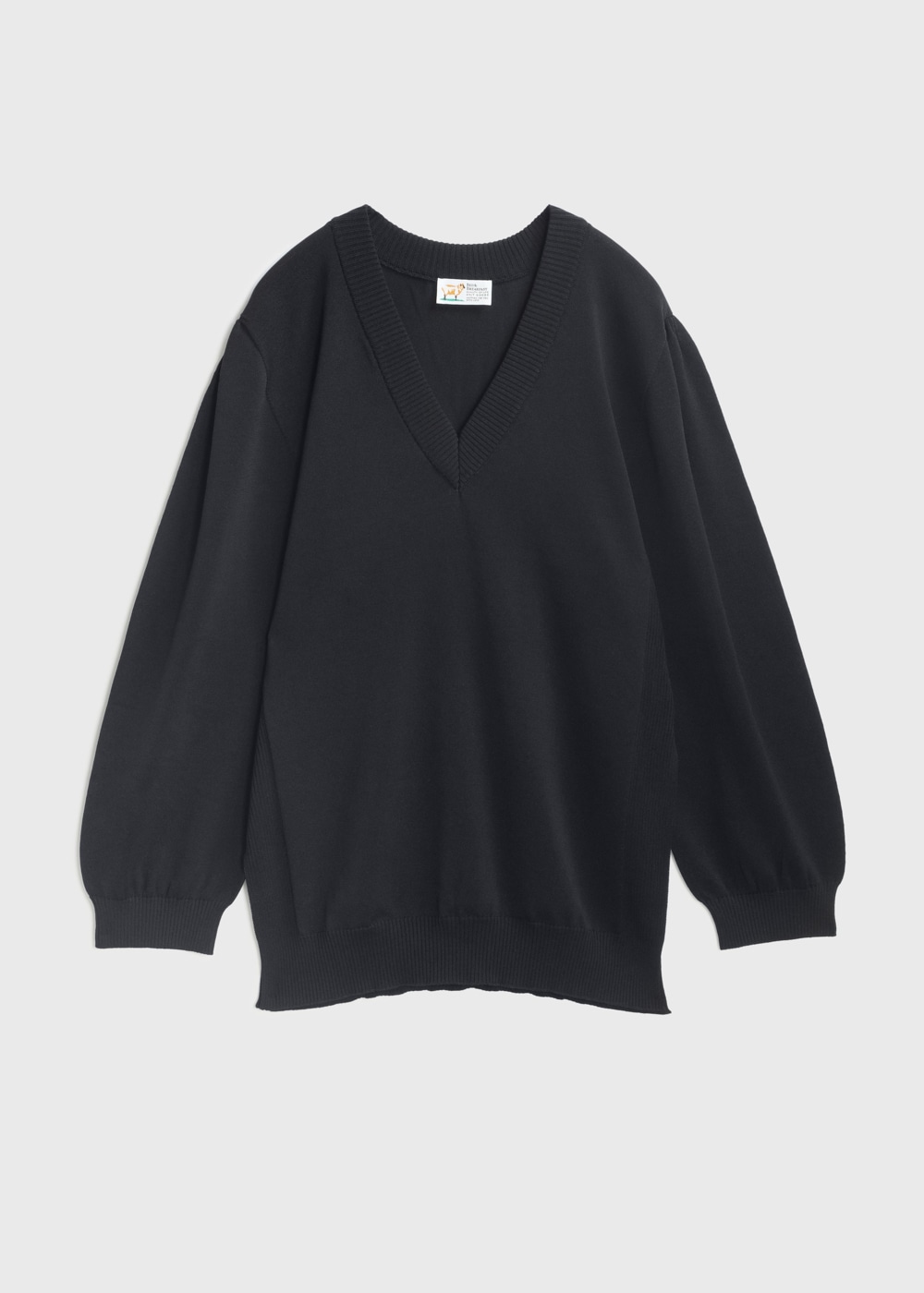 Flure Long V-neck Puff Knit 詳細画像 BLACK 1