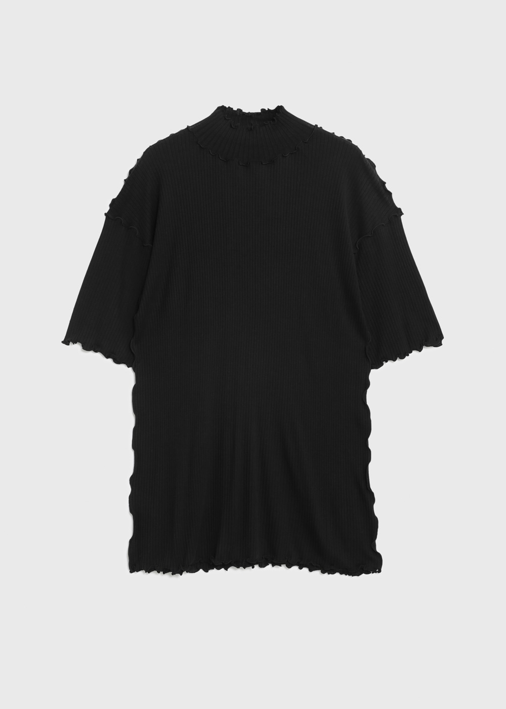 Tencel Solo Rib Big Tee 詳細画像 BLACK 1