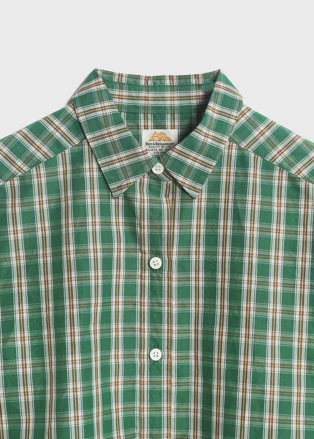 Typewriter Wash Check Short Sleeve Shirts 詳細画像 GREEN 3