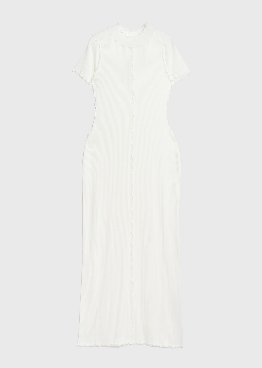 Tencel Solo Rib Dress 詳細画像 WHITE 3