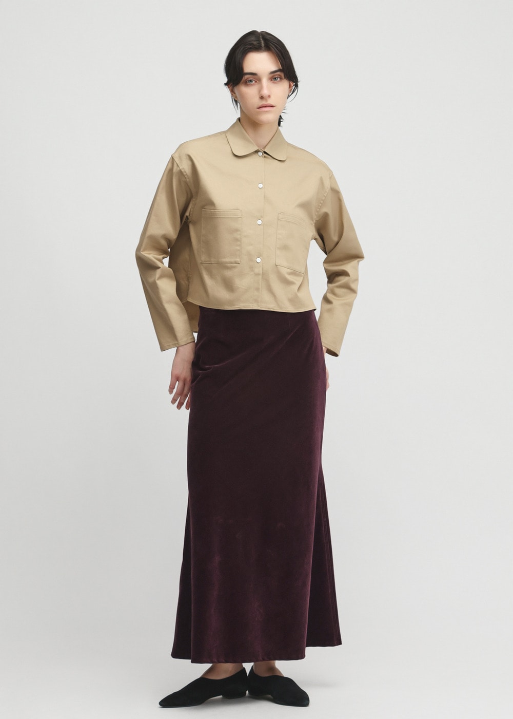 Chambray Corduroy Skirt 詳細画像 BORDEAUX 1