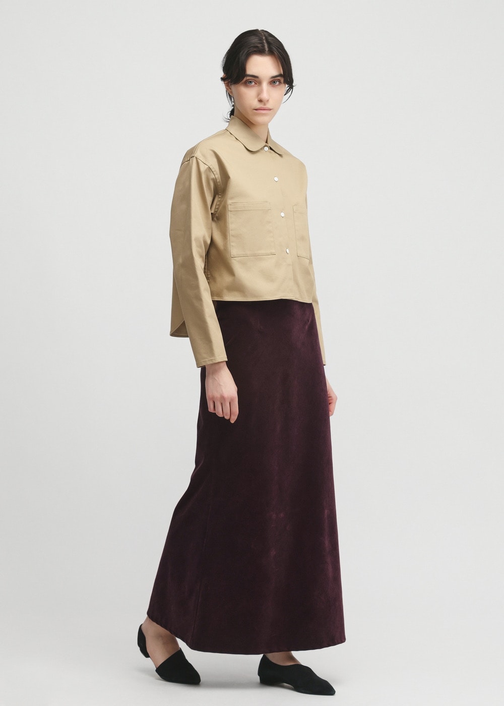 Chambray Corduroy Skirt 詳細画像 BORDEAUX 2