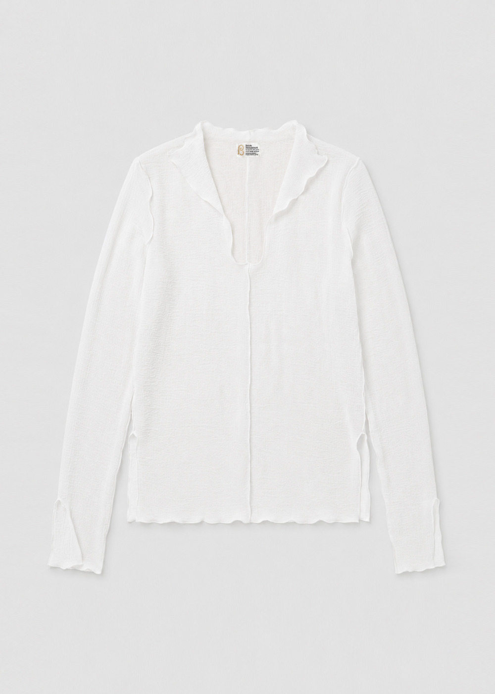 Sheer Crepe Key Neck Top 詳細画像 WHITE 1