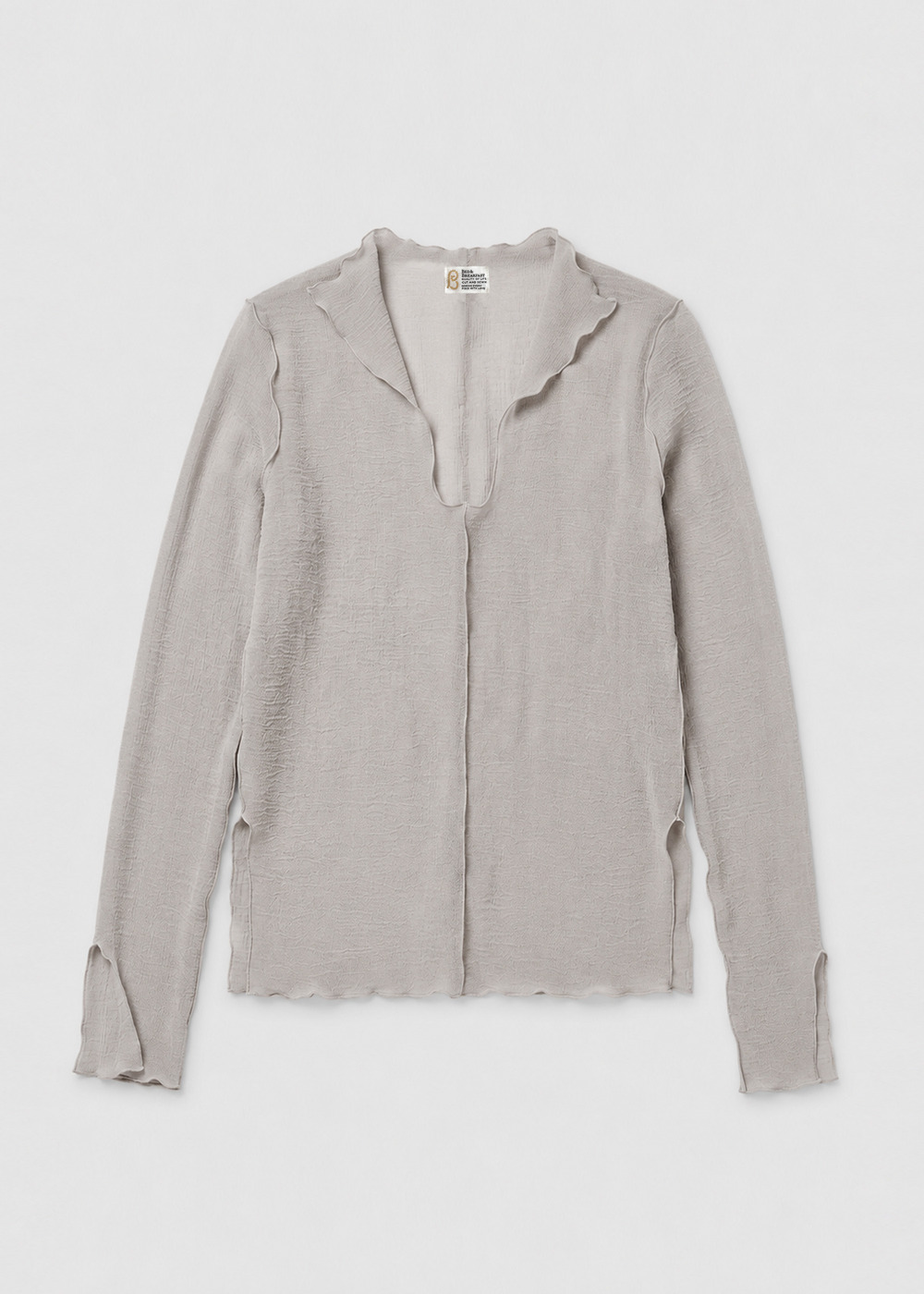Sheer Crepe Key Neck Top 詳細画像 Lt GRAY 1