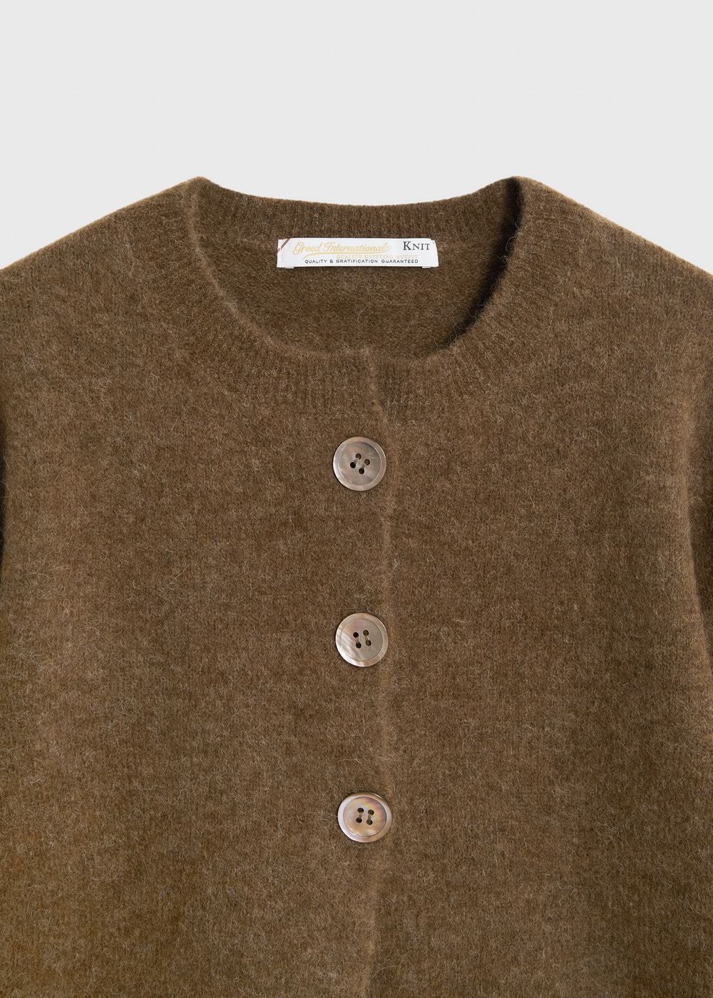 Halo Wool Knit Short Cardigan 詳細画像 BROWN 3